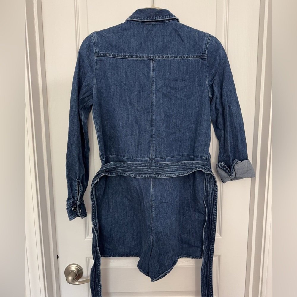 Express Women's Blue Denim Shirt short jumpsuit XS - Picture 2 of 13